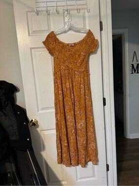 Patrons of Peace Mustard Paisley Midi Dress